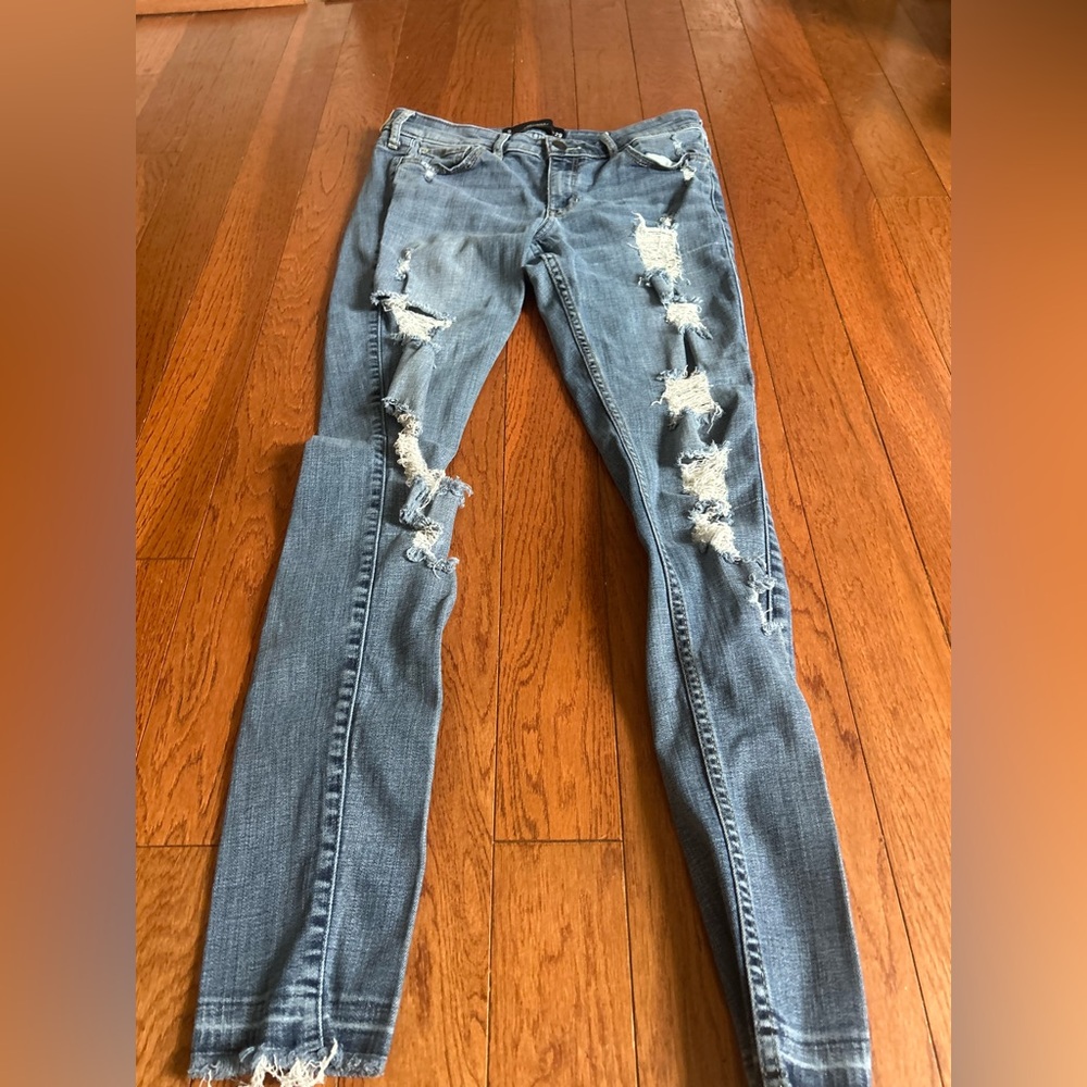 Hollister Light Blue Distressed Skinny Jeans